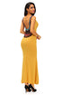 Crochet Back Detail Sleeveless Yellow Maxi Dress
